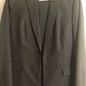 Grey pin stripe pant suit